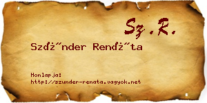 Szünder Renáta névjegykártya
